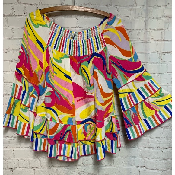 John Mark Tops - John Mark Colorful Off Shoulder Top Size M